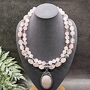 Украшения handmade. Livemaster - original item Natural rose quartz with a pendant Author`s necklace. Handmade.