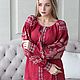 Вышиванка женская “Подоляночка” из льна,бордового цвета. Блузки. Etno Moda. Интернет-магазин Ярмарка Мастеров.  Фото №2