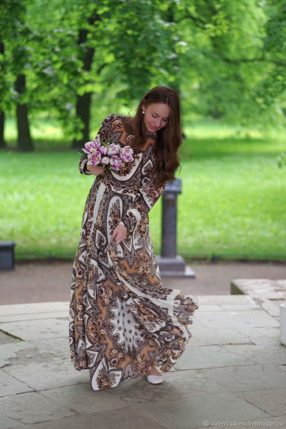 Floor-length dress 'Russian fairy tale', Dress of shawls, Dresses, St. Petersburg,  Фото №1