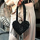 Order Black HEART Bag. Evening handbag made of beads. Only_you_byElena. Livemaster. . Crossbody bag Фото №3