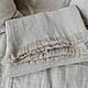Linen plaid with fringe - Stylish linen bedspread, Blankets, Moscow,  Фото №1