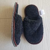Обувь ручной работы handmade. Livemaster - original item Fur slippers made of gray wool/fur slippers. Handmade.
