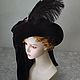 Chaperone black with a feather. Turban. Felt Hats Shop. My Livemaster. Фото №6