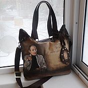 Сумки и аксессуары handmade. Livemaster - original item Leather women`s bag with painted to order for Anastasia-De Niro))). Handmade.