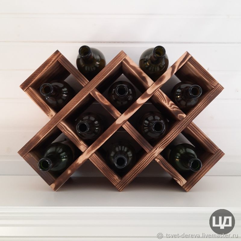 Shelf 'honeycomb' for wine wine rack for 10 bottles in firing, Shelves, Moscow,  Фото №1