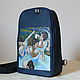 Leather blue sling  backpack Degas Blue Dancers. Backpacks. Leather  Art  Phantasy. My Livemaster. Фото №4