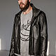Order Leather jacket mens. Lollypie - Modiste Cat. Livemaster. . Mens outerwear Фото №3