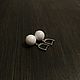 Silver earrings white agate. Earrings. Jewelry Elena. Online shopping on My Livemaster.  Фото №2
