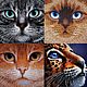 Картина "Кошка", вышитая бисером, Картины, Саратов,  Фото №1