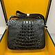 Messenger bag for men, made of genuine crocodile leather, black color. Men\'s bag. SHOES&BAGS. Online shopping on My Livemaster.  Фото №2