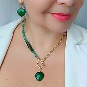 Украшения handmade. Livemaster - original item Set. jadeite necklace earrings. Handmade.