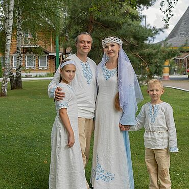 Русский стиль ручной работы. Ярмарка Мастеров - ручная работа Венчальный комплект для всей семьи.. Handmade.