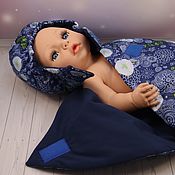 Куклы и игрушки handmade. Livemaster - original item Walking sleeping bag with a hood for a doll. Handmade.