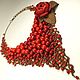 Pure Angel. Necklace of red coral and brooch made of genuine leather. Jewelry Sets. ms. Decorator. My Livemaster. Фото №5