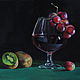 Oil Painting Still Life with Red Wine and Fruit, Pictures, Bataysk,  Фото №1