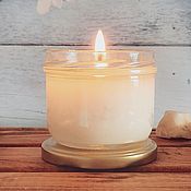Candle holder clay 4cm color white granite