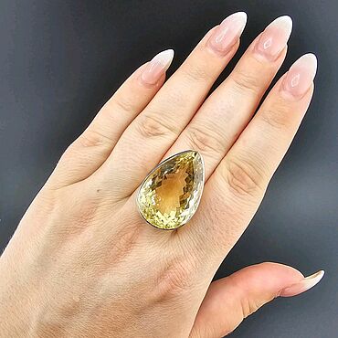 Украшения ручной работы. Ярмарка Мастеров - ручная работа Кольцо с Цитрином. Handmade.