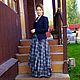 Order Long skirt in a large gray check, boho skirt. Boho-Eklektika. Livemaster. . Skirts Фото №3