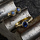 Blue kyanite gold plated stud earrings (EMSR). Stud earrings. IRStudio. Online shopping on My Livemaster.  Фото №2