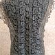 3 downy knitted grey vest, clothing, knit. Vests. Nadegda , pukhovyy platok. My Livemaster. Фото №4