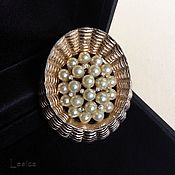 Винтаж handmade. Livemaster - original item Vintage Jomaz brooch USA pearls cart. Handmade.