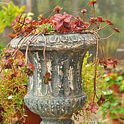 Дача и сад handmade. Livemaster - original item Concrete flowerpot aged on the leg for the garden, street flowerpot. Handmade.