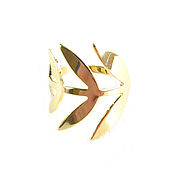 Украшения handmade. Livemaster - original item Gold leaf ring, ring leaves around your finger, ring style trend. Handmade.