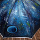 Order Folding umbrella blue with picture space custom Space'. BelkaStyle. Livemaster. . Umbrellas Фото №3