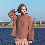 Одежда handmade. Livemaster - original item Merino wool sweater in the color of a dusty rose, size M... Handmade.