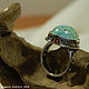 Order Original ring with a large insert of Iranian turquoise. Kooht. Livemaster. . Rings Фото №3