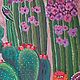Painting Cacti. canvas. acrylic 100h100. Pictures. Painting. Matryoska. (kiseleva-nata). My Livemaster. Фото №4