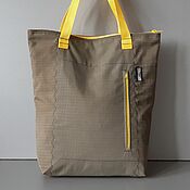 Сумки и аксессуары handmade. Livemaster - original item Crossbody bag: Brown Tote Shopper Bag Made of Jeans Mesh. Handmade.