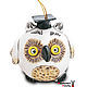 Owl ceramic bell. Owl out of clay. Bells. FunIdea. My Livemaster. Фото №6