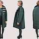 Long jacket with a tie with wool in a check green. Outerwear Jackets. Yana Levashova Fashion. My Livemaster. Фото №5
