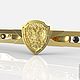 tie clip 'russian coat of arms on the shield' made of gold with diamonds, Tie clip, Moscow,  Фото №1