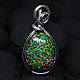 Drop pendant with laboratory green opals in steel wire. Pendants. Mosaic Opal (mosaicopal). Online shopping on My Livemaster.  Фото №2