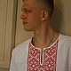 Linen slavic shirt with wide cross-stich embroidery, Shirts, Omsk,  Фото №1