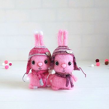 Куклы и игрушки ручной работы. Ярмарка Мастеров - ручная работа Вязаные игрушки заяц и зайка. Парные подарки. Авторская работа. Handmade.