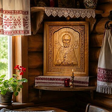Картины и панно ручной работы. Ярмарка Мастеров - ручная работа Икона Николая Чудотворца. Handmade.