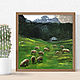 Summer landscape with sheep, painting with animals, painting village, Pictures, St. Petersburg,  Фото №1