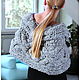 Soft wool huge knitted poncho. Ponchos. TANYA MUZAIKA. Online shopping on My Livemaster.  Фото №2