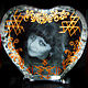 'Queen of heart',Crystal Stella with runes and laser engraved photo, Amulet, Koshehabl,  Фото №1