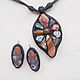 Pendant with stones in leather. Jewelry Sets. Marina Lambrozo leather and stone. Online shopping on My Livemaster.  Фото №2