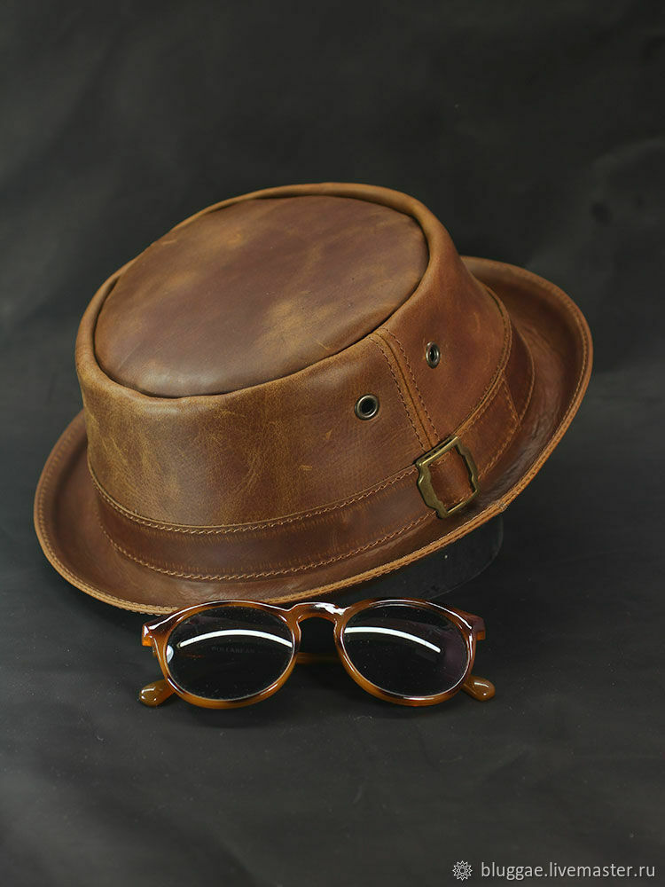 Leather pork pie hat PPH 34 P1UWMCOM Hats1 Moscow