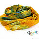 Studio rainbow NSW, author of batik, one of a kind, unique work, a delicate scarf,buy scarf batik scarf handmade batik silk, batik scarf yellow, bright scarf
