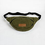 Сумки и аксессуары handmade. Livemaster - original item Newari 2.0 hemp belt bag, khaki. Handmade.