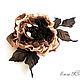 Rose leather Coffee chocolate dream flower skin caramel flower, Brooches, Kursk,  Фото №1