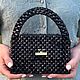 Заказать Сумка из бусин Crystal Black с ручкой и цепью. BESTWISHES24 | АВТОРСКИЕ ПОДАРКИ. Ярмарка Мастеров. . Сумка через плечо Фото №3