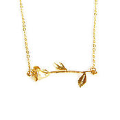 Украшения handmade. Livemaster - original item Gold-plated rose pendant, rose pendant, flower pendant on a chain. Handmade.