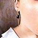 Серьги асимметричные из чёрного Агата с шипом и с сердцем, Серьги классические, Москва,  Фото №1